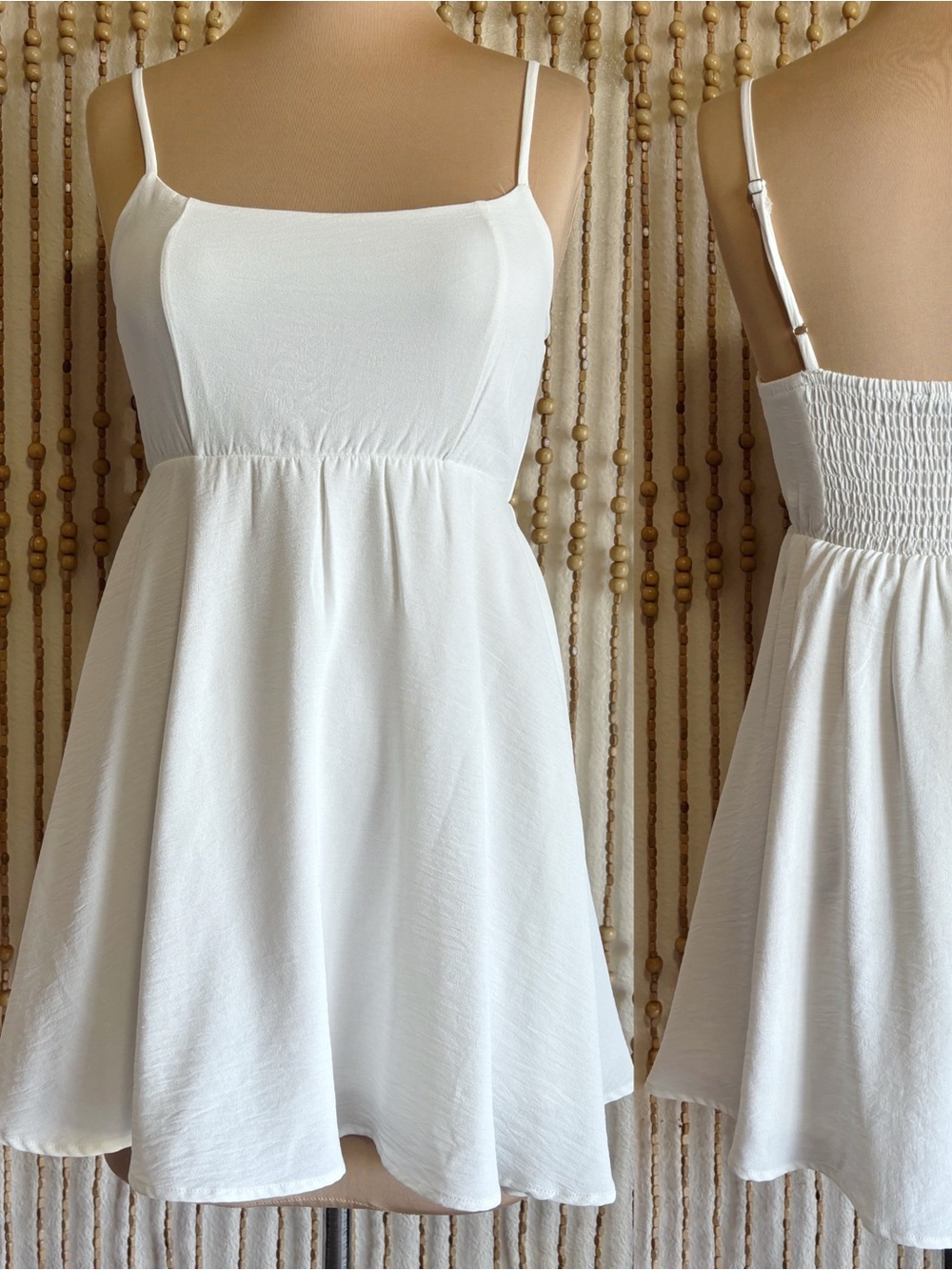 F21 NWOT White Babydoll Bridal Party Graduation Going Out Summer Tank Mini Dress